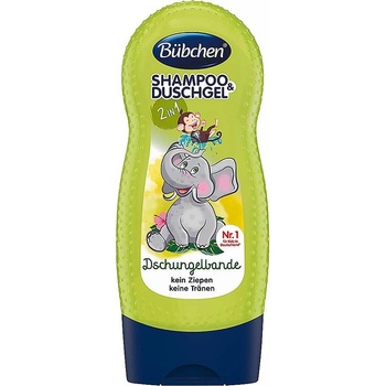 Bübchen Kids šampon a sprchovací gél 2v1 Partička z džungle 230 ml