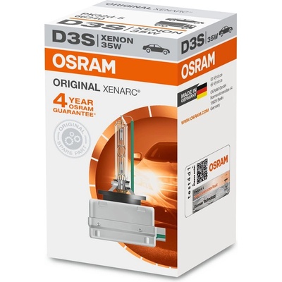 OSRAM XENARC ORIGINAL D3S HID xenon burner, discharge lamp, original equipment manufacturer quality, 66340HBI, folding box (1 piece), white