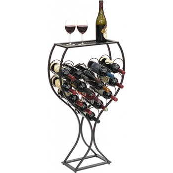 DanDiBo Stojan na víno Sklenený dizajn kovový čierny stojaci 100 cm 96211 na 15 fliaš tepaného železa
