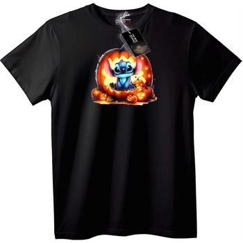 NOONEBRAND Тениска Сладък Stitch Тиква за Halloween - 2XL, Black