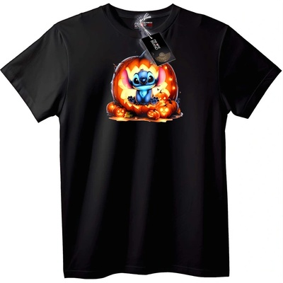 NOONEBRAND Тениска Сладък Stitch Тиква за Halloween - 2XL, Black
