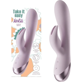 Вибратор с клитор стимулатор, гъвкав и мощен, 19, 4см. - Take it Easy May (9027-01LOLA)