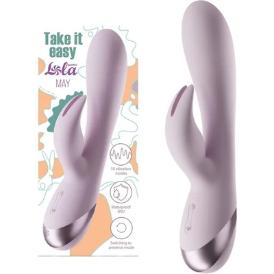 Вибратор с клитор стимулатор, гъвкав и мощен, 19, 4см. - Take it Easy May (9027-01LOLA)