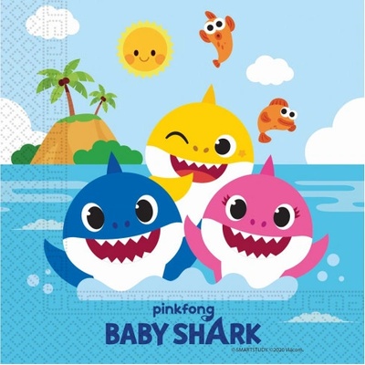Procos Papierové servítky Baby Shark 33x33cm