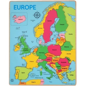 Bigjigs Toys Дървен пъзел Bigjigs - Карта на Европа (BJ048) - ozone