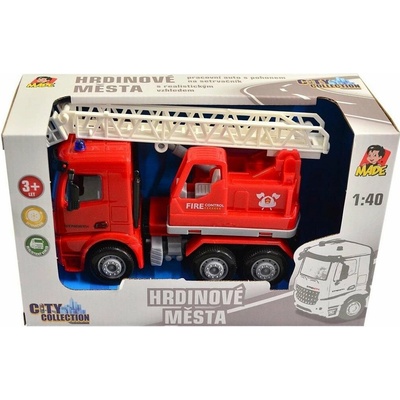 Made City Collection Auto hasičské s plošinou na setrvačník 16 cm