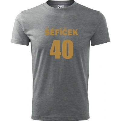 Tričko Šéfíček 40 dárek pro ředitele k 40 narozeninám šedé