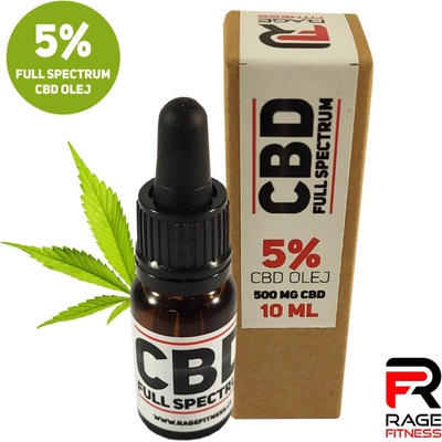 Rage Fitness CBD olej full spectrum Ragefitness 5% 10 ml 1+1