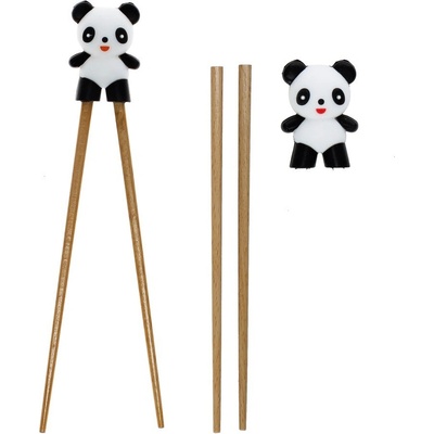 Rex London dětský příbor Panda bílá/přírodní/černá
