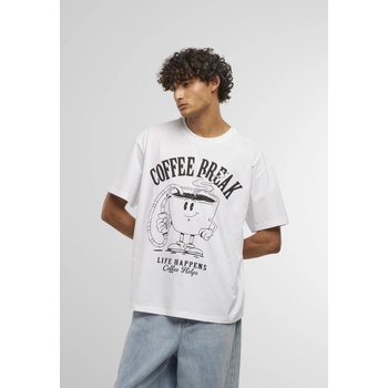 Mister Tee Тениска Life Happens Coffee Helps Oversize Tee white XXLUB-MT3865-00220 - Тъмносив, размер 4XL