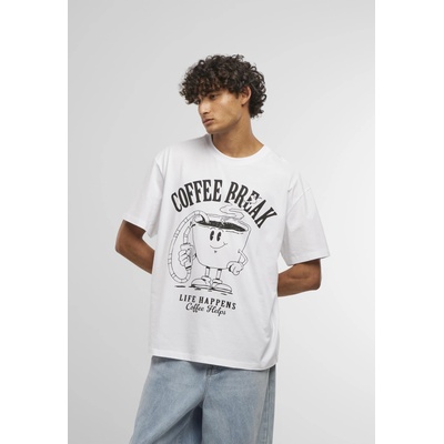 Mister Tee Тениска Life Happens Coffee Helps Oversize Tee white XXLUB-MT3865-00220 - Тъмносив, размер 4XL