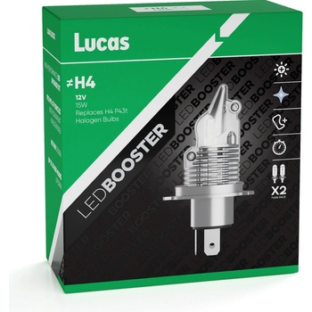 Lucas LedBooster H4 P43t 12V 15W 2 ks