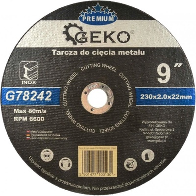 Rezný kotúč na kov a nerez 230 x 2,0 x 22,2 mm, GEKO