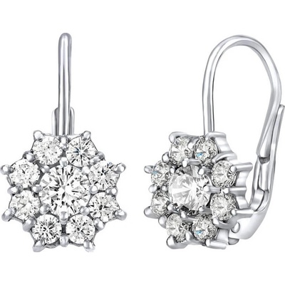 SILVEGO Kytičkové strieborné náušnice so zirkónmi Swarovski31572W
