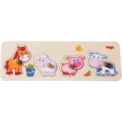 Puzzle dřevěné Malá zvířátka z farmy Haba