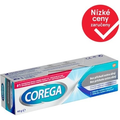 Corega Fixační krém Original extra silný pro pevnou fixaci zubní náhrady bez příchuti 40g – Hledejceny.cz