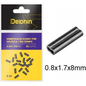 Delphin Krimpovacie svorky pre náväzce 20 ks 0,8x1,7x8 mm