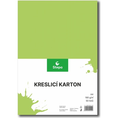 karton kreslící A4 180 g barevný 50 listů zelený