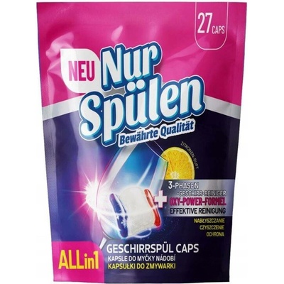 Nur Spulen All in1 čistící kapsle do myčky 27 ks