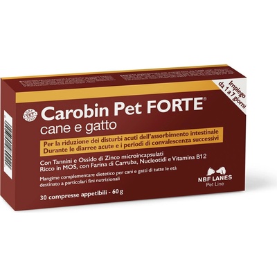 NBF Lanes carobin pet forte pes a kočka podpora v případě akutního průjmu 30 kps
