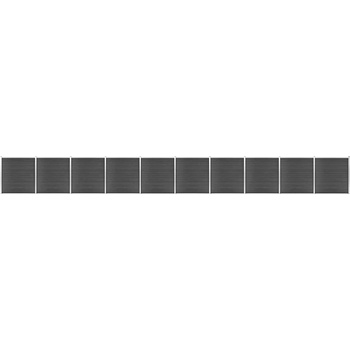 Image 1 of vidaXL Ограден панел, WPC, 1737x186 см, черен (3070437)
