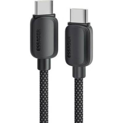 Essager ES-X46 opletený nabíjecí a datový USB-C na USB-C 1m černý