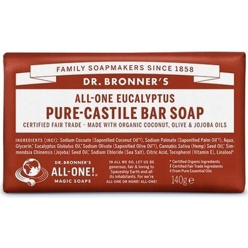 Dr Bronner's tuhé univerzálne bio mydlo All-One Eukalyptus 140 g