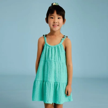 Mayoral Рокля трикотаж фантазия в цвят аква за мини момиче Майорал