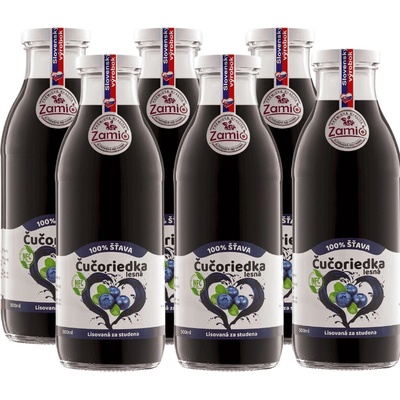 Zamio Čučoriedka 100% šťava 6 x 500 ml
