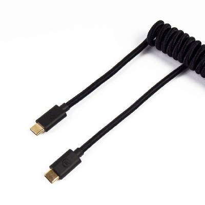 Кабел за клавиатура Keychron Coiled Aviator Custom USB Cable, USB-C - USB-C, Черен (Cab-B)