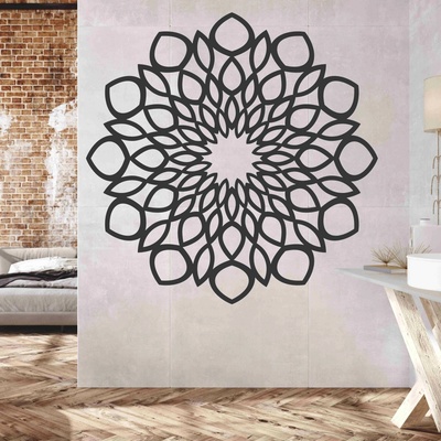 Drevená mandala na stenu - Rozkvet