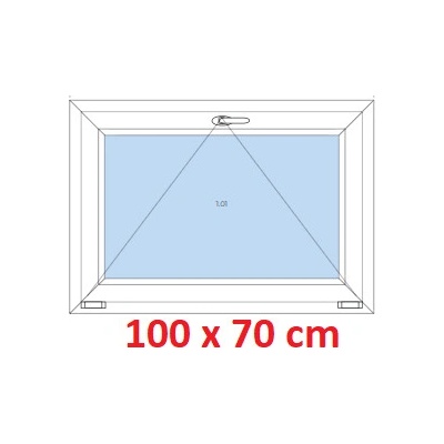 Soft Plastové okno 1000 x 700 mm sklopné Ořech