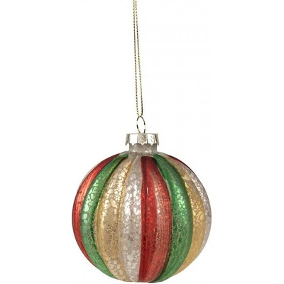 Clayre & Eef Set 4ks barevná skleněné vánoční koule Nostalgic Christmas - 8*8 cm
