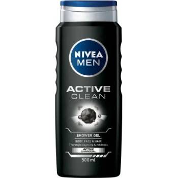 Nivea Men Active Clean Shower Gel - Душ гел за мъже за лице, коса и тяло с активен въглен 500мл