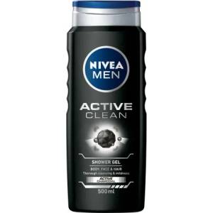 Nivea Men Active Clean Shower Gel - Душ гел за мъже за лице, коса и тяло с активен въглен 500мл