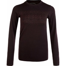 Endurance yali Dámske tričko Seamless Wool Print LS Baselayer tmavo fialové