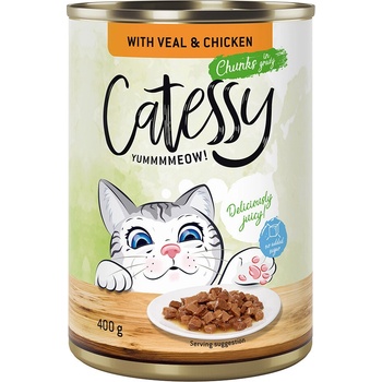 Catessy teľacie a kuracie v omáčke 12 x 400 g