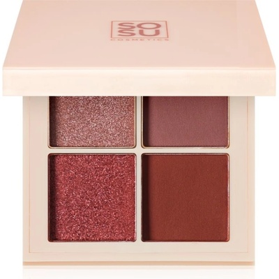 SOSU Cosmetics Eyeshadow Quad paletka očních stínů Berry 4,8 g