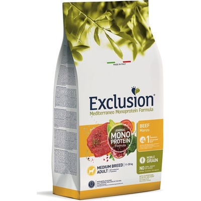 Exclusion Mediterraneo Monoprotein Formula Medium Breed hovädzie 3 kg