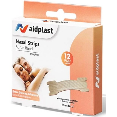 Aidplast Nosní pásky pro snadnější dýchání standardní velikost 12 ks