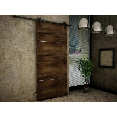 KIER Posuvné dvere RETRO PLUS jaseň tmavý 100 cm