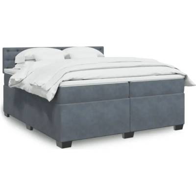 vidaXL 11461.3286415 Boxspring postel s matrací tmavě šedá samet