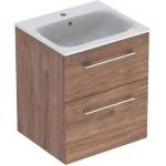 Geberit Комплект стенен шкаф и мивка Geberit Selnova от орех, 2 чекмеджета, 55 см (501.234.00.1)