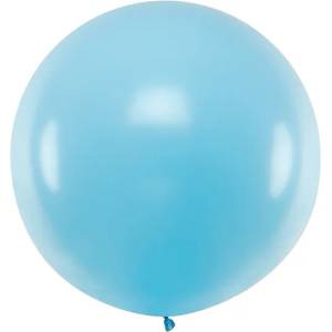 PartyDeco Кръгъл латексов балон Jumbo 1м - пастелно синьо