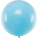 PartyDeco Кръгъл латексов балон Jumbo 1м - пастелно синьо