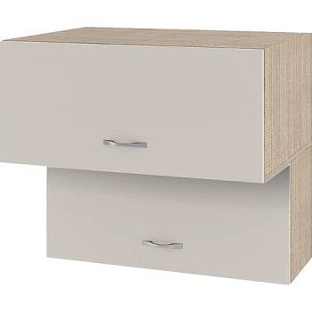 ИРИМ Горен шкаф с две хоризонтални врати Сити МС-107 мока / сатен 80 см