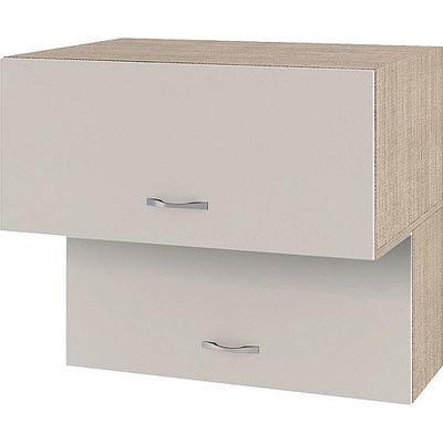 ИРИМ Горен шкаф с две хоризонтални врати Сити МС-107 мока / сатен 80 см