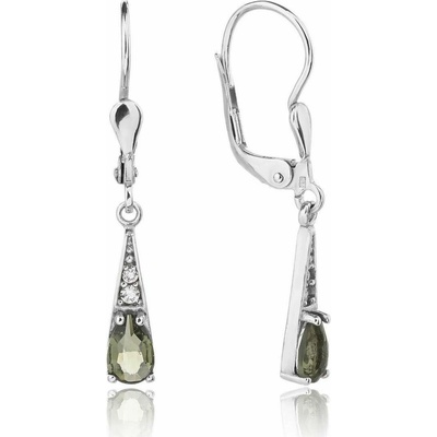 Jan Kos jewellery stříbrné náušnice s vltavínem 32108054