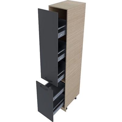 ИРИМ Колонен кухненски шкаф с пет рафта МФ-Карбон мат-11-65 40 см