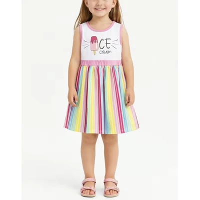 Chicco Girls Sleeveless Dress Pink Striped